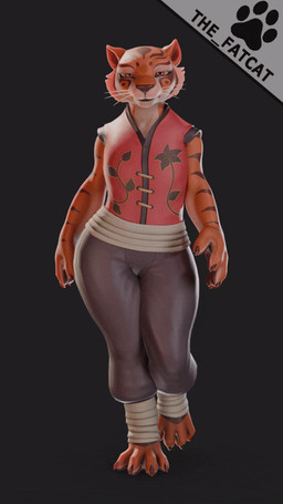 anthro clothed clothing female front_view grey_background simple_background solo walking the_fatcat sladdoska_(modeler) dreamworks kung_fu_panda master_tigress 3d_(artwork) 3d_animation animated blender_(artwork) digital_media_(artwork) loop