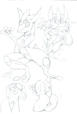 3_fingers 3_toes anthro athletic athletic_anthro athletic_male back_muscles biped blush bodily_fluids butt crouching dialogue featureless_crotch feet fingers frill_(anatomy) front_view frown half-closed_eyes head_crest head_frill horizontal_pupils long_tongue looking_at_viewer male master membrane_(anatomy) membranous_frill multiple_poses narrowed_eyes nude ownership pecs pose pupils rear_view reclining saliva shaking_butt short_tail simple_background sitting snout solo spread_legs spreading standing tail talking_to_viewer text toes tongue torso_shot webbed_feet webbed_hands wet white_background hopelesshighschool nintendo pokemon amphibian generation_6_pokemon greninja pokemon_(species) 2018 black_and_white english_text full-length_portrait graphite_(artwork) half-length_portrait hi_res monochrome portrait traditional_media_(artwork)
