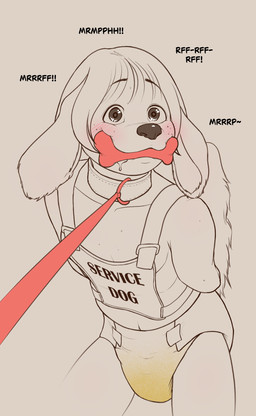 anthro bodily_fluids bone_gag clothed clothing collar diaper diaper_fetish first_person_view gag gagged gagged_drooling genital_fluids gynomorph intersex leash leashed_collar looking_at_viewer service_dog_harness solo unclean_diaper urine used_diaper using_diaper wearing_diaper wet_diaper wetting wetting_diaper pampermousse canid canine canis domestic_dog mammal hi_res