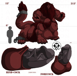 abs animal_genitalia balls belly big_balls big_muscles big_penis big_sheath chain digitigrade erection fluffy frontal_taur_balls frontal_taur_genitals frontal_taur_penis fully_sheathed fur genitals huge_balls huge_penis hyper hyper_balls hyper_genitalia hyper_penis macro male mane multi_balls multi_genitalia multi_penis muscular muscular_male muscular_taur pawpads paws penis red_body red_fur sheath small_head solo text xatanlion xatan felid lion mammal pantherine taur