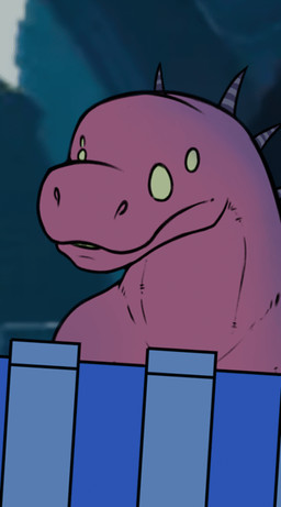 4_eyes anthro black_outline blep forked_tongue licking licking_lips male multi_eye outline outside red_body solo spikes spikes_(anatomy) tongue tongue_out zoom_in hexadec risk_of_rain acrid_(risk_of_rain) monster animated bust_portrait digital_media_(artwork) meme portrait