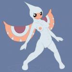 1:1 antennae_(anatomy) anthro anthrofied areola arthropod biped black_eyes breasts erect_nipples female generation_3_pokemon genitals hi_res insect looking_at_viewer masquerain navel nintendo nipples non-mammal_breasts non-mammal_nipples nude pokemon pokemon_(species) posexe pussy simple_background small_breasts solo standing water white_body white_skin