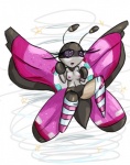 anthro anthrofied breasts compound_eyes featureless_crotch female hybrid_eyes nipples non-mammal_breasts non-mammal_nipples pink_nipples pokemorph small_breasts solo cactuscacti nintendo pokemon arthropod generation_6_pokemon insect lepidopteran meadow_vivillon pokemon_(species) vivillon