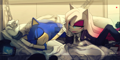 anthro biped bride captured chain clothed clothing crossdressing dominant dominant_female duo female femboy fur hair male male/female einnharder deviantart sega sonic_the_hedgehog_(series) fan_character lady_the_hedgehog sonic_the_hedgehog eulipotyphlan hedgehog mammal digital_media_(artwork)