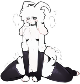 2_horns anthro armwear blush clothing elbow_gloves emanata femboy fingerless_gloves flexible fur gloves handwear horn legwear male open_mouth scut_tail short_tail simple_background solo splits spread_legs spreading tail tail_motion tailwag thick_thighs thigh_highs white_background white_body white_fur wide_hips katsucoffee undertale undertale_(series) asriel_dreemurr_(god_form) boss_monster_(undertale) bovid caprine goat mammal digital_media_(artwork) hi_res