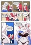 anthro anthrofied black_bra black_clothing black_panties black_underwear blue_background blush bra braixen bray_(lucyfercomic) breasts brown_background canid cinccina_(lucyfercomic) cinccino clothing comic covering covering_face duo_in_panel english_text faceless_character faceless_male female fur generation_5_pokemon generation_6_pokemon gradient_background grey_body grey_eyes grey_fur group hair hi_res holding_breast human lingerie lucyfercomic male mammal nintendo open_mouth open_smile panties pokemon pokemon_(species) pokemon_trainer red_eyes simple_background smile solo_in_panel speech_bubble text trio underwear white_hair