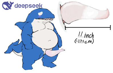 animal_genitalia animal_penis anthro belly big_belly cetacean_genitalia cetacean_penis deepseek_(ai) genitals male overweight overweight_male penis pink_penis solo tapering_penis anonymous_artist deepseek aquatic cetacean mammal marine_mammal whale hi_res
