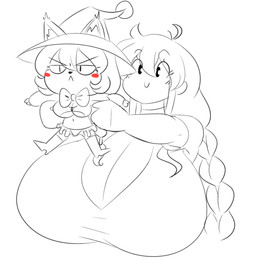 >:< anthro big_breasts blush blush_stickers boots bow_tie braided_hair breasts closed_frown closed_smile clothed clothed_anthro clothed_female clothed_human clothing duo eye_through_hair eyebrow_through_hair eyebrows eyelashes eyelashes_through_hair female footwear frown furgonomic_hat furgonomic_headwear furgonomic_witch_hat furgonomics hair hat headgear headwear holding_another huge_breasts hyper hyper_breasts long_hair mouth_closed shoes size_difference skimpy smile translucent translucent_hair under_boob witch_hat theycallhimcake cassie_torbjornson totty_(theycallhimcake) canid canine canis domestic_dog human mammal 2016 bust_portrait digital_drawing_(artwork) digital_media_(artwork) english_description portrait restricted_palette sketch