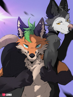 anthro athletic athletic_male carrying_another duo ear_piercing facial_piercing fireman's_carry male male/male nose_piercing nose_ring pecs piercing ring_piercing lumii i_think_i_like_you jax_(i_think_i_like_you) zeb_(i_think_i_like_you) american_opossum canid canine fox mammal marsupial red_fox true_fox 3:4 absurd_res hi_res