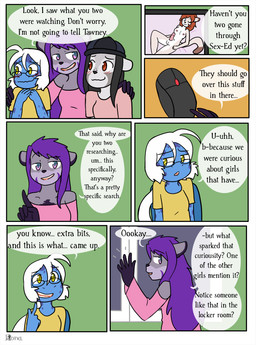 anthro blush breasts dialogue electronics eyewear female genitals glasses green_eyes gynomorph inside intersex loli looking_back monitor nude one_eye_closed penis red_eyes text window wink young young_anthro young_female fiona_(artist) lorelei_cummins nicole_(xelaaredn) penny_(natani) ailurid amphibian blue_poison_dart_frog frog mammal poison_dart_frog procyonid raccoon red_panda 2019 comic english_text hi_res herm_(lore)