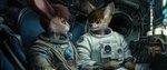 5_fingers anthro duo female fingers hair logo looking_at_another male pod space_helmet spacecraft spacesuit vehicle geewolf canid canine fennec_fox fox mammal true_fox 2023 digital_media_(artwork) hi_res