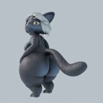 anthro back_boob big_butt breasts butt butt_jiggle female fur grey_body grey_fur hair huge_butt jiggle_physics jiggling overweight overweight_anthro overweight_female short_stack slightly_chubby solo thick_thighs white_hair wide_hips questionable_aesthetics_(artist) blender_cycles domestic_cat felid feline felis mammal 1:1 3d_(artwork) 3d_animation animated blender_(artwork) digital_media_(artwork) no_sound short_playtime webm