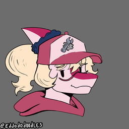 anthro baseball_cap blonde_hair bone_frill car clothed clothed_anthro clothed_female clothing eyebrow_through_hair eyebrows eyewear female frill_(anatomy) furgonomics glasses grey_background hair hat head_turned headgear headwear hoodie long_hair looking_at_viewer nerd open_mouth pink_body pink_clothing pink_hoodie pink_topwear side_view simple_background skull_and_crossbones smile solo text thought_bubble topwear translucent translucent_hair vehicle wearing_glasses eddodoodle cavemanon_studios dragon_ball dragon_ball_z i_wani_hug_that_gator mia_moretti dinosaur hadrosaurid ornithischian ornithopod parasaurolophus prehistoric_species reptile scalie 1:1 absurd_res animated artist_name colored headshot_portrait hi_res loop portrait shaded