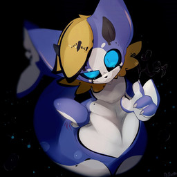 2_horns 4_fingers :3 ambiguous_gender anthro black_background black_horn black_markings black_nose black_spots blonde_hair blue_body blue_ears blue_eyes blue_tail bubble circle_eyebrows eyebrows fingers gills glistening glistening_hair hair half-closed_eyes hand_on_hip horn light looking_at_viewer markings multicolored_body multicolored_hair multicolored_tail narrowed_eyes particles pupils shadow simple_background slit_pupils snout solo split_form spots stylized_text tail text two_tone_hair underwater water white_body white_eyebrows white_markings white_spots white_tail presto_(artist) waroo_(presto) aquatic merfolk unknown_species 1:1 2022 digital_media_(artwork) english_text signature male_(lore)