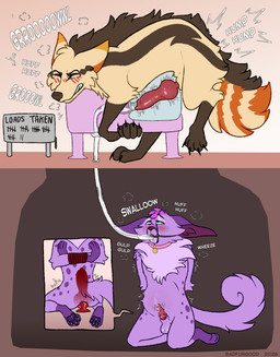 anal anal_penetration animal_genitalia animal_penis anthro anus balls bdsm bodily_fluids bondage bound breeding_mount canine_genitalia canine_penis collar cum cum_in_mouth cum_inflation cum_inside cum_tube dildo dildo_in_ass dildo_insertion dildo_sitting duo ejaculation erection feline_genitalia feline_penis feral from_behind_position genital_fluids genitals inflation knot knot_root knotted_dildo knotted_penis leaking_precum looking_pleasured male male/male male_penetrated masturbation motion_lines mounting muzzle_(object) muzzled object_in_ass orgasm pawpads penetrable_sex_toy penetration penile penile_masturbation penile_penetration penile_spines penis precum sex sex_toy sex_toy_in_ass sex_toy_insertion sheath sign tally_marks badfurgood flicker_(vainglory) canid canine canis felid mammal wolf hi_res