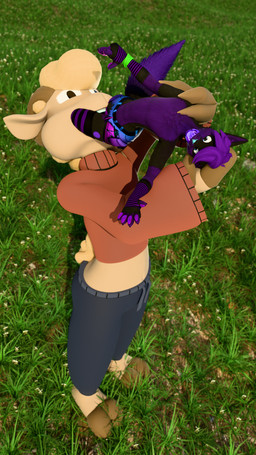 anthro black_body black_fur blue_eyes blue_nose clothing crop_top duo femboy forced fur glowing glowing_mouth male male/male meadows oral_vore puffed_cheeks purple_body purple_fur same_size_vore shirt size_difference soft_vore topwear underwear vore kitsunaki_(artist) averysleepysheepy kitsunaki bovid canid canine caprine fox mammal rexouium sheep 2025 3d_(artwork) 9:16 absurd_res blender_(artwork) blender_cycles_(artwork) digital_media_(artwork) hi_res