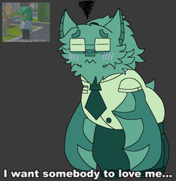 accessory anthro bent_legs bent_over blush blush_lines bodily_fluids eye_bags eyes_closed eyewear fluffy flustered frown furrowed_eyebrows glasses grey_background hair head_tuft inner_ear_fluff lying male neck_tuft necktie office_clothing on_back pockets ponytail simple_background slightly_chubby solo stubble text thick_thighs tired tired_eyes tuft wearing_glasses hjtheartist tomodachi_life ralph_(winterp1nes) bat mammal 2026 absurd_res colored digital_drawing_(artwork) digital_media_(artwork) english_text hi_res