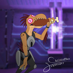 3_fingers 3d_background anthro arm_quills armor chicken_meat derp_eyes eating eating_food fingers food male meat pink_eyes pupils quill_hair red_sclera roast_chicken_leg screencap screencap_background slit_pupils soft_focus solo standing tan_body christopher_schneider halo_(series) microsoft xbox_game_studios alien kig-yar ruuhtian scalie 3d_(artwork) colored digital_media_(artwork) hi_res mixed_media