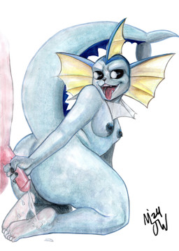 anthro areola big_tail biped black_sclera blue_body blue_skin bodily_fluids breasts circumcised cum cum_on_feet cumming_onto_feet dark_areola erection feet female fin flaccid genital_fluids genitals half-erect male male/female masturbation penile penile_masturbation penis simple_background small_breasts soles solo tail teeth tongue tongue_out white_background white_eyes mjw_darkmode nintendo pokemon eeveelution generation_1_pokemon pokemon_(species) vaporeon 2024 absurd_res colored hi_res signature traditional_media_(artwork)