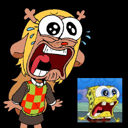 anthro antlers blonde_hair bodily_fluids brown_body clothed clothing crying female flower_cloud_(spongebob) freckles hair horn open_mouth tears teeth tongue iluvrabbitz deltarune nickelodeon spongebob_squarepants undertale_(series) noelle_holiday spongebob_squarepants_(character) aquatic deer mammal new_world_deer reindeer sea_sponge 1:1 reference_image