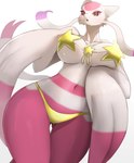 anthro big_breasts bikini breasts clothing female solo swimwear two-piece_swimsuit hopping4 nintendo pokemon generation_5_pokemon mienshao pokemon_(species) shiny_pokemon absurd_res hi_res