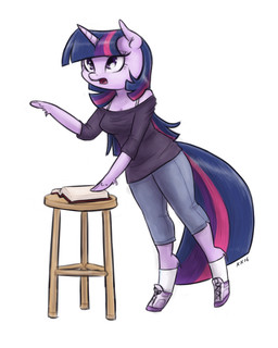 anthro anthrofied blue_bottomwear blue_clothing blue_jeans blue_pants book bottomwear bra_strap breasts cleavage clothed clothing denim denim_bottomwear denim_clothing female fetlocks footwear fur furniture glistening glistening_eyes hair highlights_(coloring) hoof_hands hooves horn jeans long_hair multicolored_hair open_mouth pants pink_highlights purple_body purple_clothing purple_eyes purple_fur purple_highlights purple_shirt purple_sneakers purple_topwear shirt short_sleeved_shirt shoulderless_shirt simple_background socks solo stool topwear unguligrade white_background white_clothing white_footwear white_socks king-kakapo friendship_is_magic hasbro my_little_pony mythology twilight_sparkle_(mlp) equid equine mammal mythological_creature mythological_equine unicorn 2016 4:5 full-length_portrait hi_res portrait