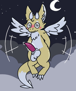 animal_genitalia anthro balls big_balls big_penis big_tail chest_tuft claws cloud countershading digitigrade dipstick_tail fin fur genitals grey_eyes hands_behind_back horn huge_balls looking_at_viewer male markings moon motion_lines night penis sheath sheathed_tapering_penis sky skyscape solo star tail tail_fin tail_markings tapering_penis thick_thighs throbbing throbbing_penis tuft white_body white_fur wings yellow_body yellow_fur gandergeist mythology dragon furred_dragon furred_scalie mythological_creature mythological_scalie scalie aliasing digital_media_(artwork) hi_res