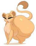 2024 absurd_res arizonathevixen big_butt black_eyebrows blue_eyes brown_eyelids brown_inner_ear butt caked_up_feral cel_shading digital_media_(artwork) disney eyebrows eyelashes felid female feral front_view hi_res huge_butt hyper hyper_butt lion looking_at_viewer mammal nala_(the_lion_king) open_mouth pantherine pink_mouth pink_nose pink_tongue shaded simple_background smile smiling_at_viewer solo tail tan_body tan_ears tan_tail teeth_showing the_lion_king thick_thighs tongue white_background yellow_sclera