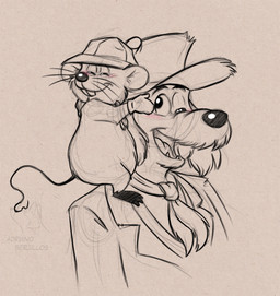 3_toes anthro black_feet buckteeth clothing duo eyes_closed fangs feet feral fluffy_ears fluffy_mustache handwear hat headgear headwear jacket male male/male mittens one_eye_closed rat_tail scarf tail teeth toes topwear vagrant whiskers adriano_berjillos hanna-barbera the_kwicky_koala_show dirty_dawg ratso bird_dog canid canine canis domestic_dog golden_retriever hunting_dog mammal murid murine rat retriever rodent