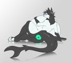 anthro anus belly big_belly blue_eyes eyewear fluffy glasses long_tail male male_pred paws puffy_anus solo tail unseen_prey vore cmitchell okepa_makoi fish manokit marine shark hi_res