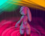 1980s_theme abstract_art anthro butt female grid hologram nude solo standing synthwave water water_ripple knullox lagomorph leporid mammal rabbit hi_res