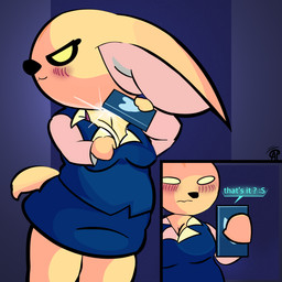 :3 anthro blue_clothing blush blush_lines bra breasts cellphone cleavage clothed clothing electronics eyelashes female head_turned long_ears overweight phone purple_bra purple_clothing purple_underwear selfie sexting shy smartphone solo texting thick_eyelashes thick_thighs underwear amespinkinson aggretsuko sanrio fenneko canid canine fennec_fox fox mammal true_fox 1:1 absurd_res hi_res