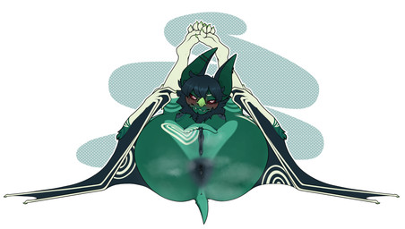 anal_fluids anthro anus anus_focus areola bangs bat_nose bat_wings big_anus blush bodily_fluids breasts butt circle_(marking) embarrassed eyebrows fangs feet female flexible fluffy gaping gaping_anus genitals green_anus green_areola green_body green_hair green_vulva hair hand_on_leg hand_wings legs_up looking_away markings membrane_(anatomy) membranous_wings multiple_piercings musk musky_anus musky_butt neck_tuft piercing presenting presenting_anus presenting_hindquarters pretzel_position pupils red_sclera ring_(marking) simple_background slight_gape small_breasts small_tail soles solo tail teeth thick_thighs tuft vulva white_eyebrows white_feet white_pupils wide_hips wings psaik4 blythe_(zear) bat leaf-nosed_bat mammal microbat yangochiropteran absurd_res hi_res