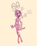 anthro arthropod_abdomen female flat_chested flying front_view half-closed_eyes humanoid_hands looking_down narrowed_eyes nude purple_body solo fluttershythekind a_bug's_life disney pixar princess_atta ant arthropod hymenopteran insect 2020 full-length_portrait hi_res portrait