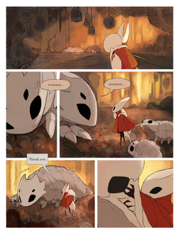 4_eyes ambiguous_gender anthro biped black_body black_eyes cloak clothing detailed_background dialogue duo_focus empty_eyes eyes_closed female female_anthro female_humanoid feral grey_body group hornet's_needle mouthless multi_eye onomatopoeia red_cloak red_clothing riding size_difference sniffing sound_effects speech_bubble talking_to_another text unconscious white_body darkdog hollow_knight:_silksong hollow_knight_(franchise) team_cherry bell_beast hornet_(hollow_knight) lace_(hollow_knight:_silksong) arthropod bell_beast_(species) humanoid 2025 absurd_res comic digital_drawing_(artwork) digital_media_(artwork) english_text hi_res female_(lore) mother_(lore) mother_and_child_(lore) parent_(lore) parent_and_child_(lore)