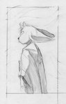 ambiguous_gender anthro big_ears border clothing grey_border head_tuft looking_away oversized_clothing side_view solo tuft marcie_montis mirah_(marcie_montis) ambiguous_species lagomorph leporid mammal rabbit absurd_res hi_res monochrome portrait shaded sketch three-quarter_portrait traditional_media_(artwork)