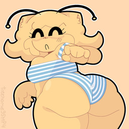 anthro big_breasts big_butt bikini breasts butt clothing female happy looking_down presenting presenting_hindquarters roblox_skin silly silly_face solo swimwear thick_thighs two-piece_swimsuit artist_treehome95mp4 roblox fan_character robloxian 1:1 digital_media_(artwork) hi_res