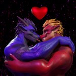 anthro duo eyes_closed heart_symbol hug love male male/male muscular nose_to_nose romantic simple_background slightly_chubby smile dergdrister mythology drister_(dergdrister) tyler_(dergdrister) dragon mythological_creature mythological_scalie scalie 1:1 3d_(artwork) digital_media_(artwork)