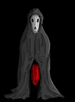 anterior_nasal_aperture big_penis black_background bone cloak cloak_only clothing dot_eyes erection foreskin front_view genitals glans glowing glowing_eyes grey_cloak grey_clothing hood humanoid_genitalia humanoid_penis looking_at_viewer looking_forward male not_furry penis penis_poking_out presenting presenting_penis red_eyes red_glans red_penis simple_background simple_eyes skull skull_head solo standing teeth unretracted_foreskin vein veiny_penis rodin demon monster 2021 aliasing digital_drawing_(artwork) digital_media_(artwork)