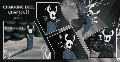 anthro big_breasts big_butt breast_growth breasts butt cloak cloak_only clothing confusion female gender_transformation growth mouthless question_mark shortstack surprised text thick_thighs transformation walking weapon piekiller hollow_knight_(franchise) team_cherry the_knight_(hollow_knight) vessel_(species) 2022 english_text hi_res