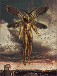 2021 ambient_bird arthropod city cityscape claws cloud demon eve_harmas fly_(animal) gartiraf hi_res humanoid insect insect_wings male public_domain sky sun sunset wings