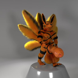 9_tails anthro balls big_balls big_penis black_markings black_nipples erection fluffy fluffy_tail foreskin fur genitals huge_balls huge_penis humanoid_genitalia humanoid_penis hyper hyper_balls hyper_genitalia hyper_penis male markings multi_tail muscular muscular_male nipples nude orange_body orange_fur penis solo tail unretracted_foreskin walking ionwing naruto kurama canid canine fox mammal tailed_beast 1:1 3d_(artwork) 3d_animation animated digital_media_(artwork) hi_res no_sound short_playtime video