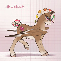 blonde_hair brown_body brown_fur feathered_wings feathers female fur hair hooves multicolored_body multicolored_fur multicolored_hair multicolored_tail rainbow_hair solo standing tail tan_body tan_fur wings conditional_dnp nikoyishi hasbro my_little_pony mythology draft_horse equid equine fjord_horse horse mammal mythological_creature mythological_equine pegasus 1:1 2026 absurd_res digital_drawing_(artwork) digital_media_(artwork) flat_colors hi_res