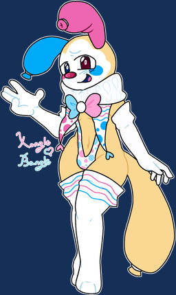 anthro clothing costume feral looking_at_viewer male pose silly silly_face solo solo_focus solo_in_panel xanglebangle blushcrunch_studio dandy's_world roblox looey_(dandy's_world) canid canine mammal alpha_channel hi_res pinup