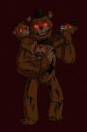 ambiguous_gender anthro bow_(feature) bow_tie clothing glowing glowing_eyes group hat headgear headwear machine red_eyes top_hat young young_anthro odu five_nights_at_freddy's five_nights_at_freddy's_4 scottgames freddles_(fnaf) nightmare_freddy_(fnaf) animatronic bear mammal robot hi_res