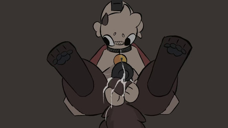 3_eyes 69_position anthro balls_deep bell biped black_body black_fur black_tail bodily_fluids clothing collar cum cum_in_mouth cum_inside curling_toes deep_throat dialogue duo erection feet fellatio femboy fur genital_fluids genitals hand_on_balls heart_symbol horn knot knotting male male/male multi_eye oral oral_knotting oral_penetration pawpads paws penetration penile penile_penetration penis question_mark sex simple_eyes tail white_body white_fur dragonbooper cult_of_the_lamb massive_monster_(studio) lamb_(cult_of_the_lamb) narinder bovid caprine domestic_cat felid feline felis mammal sheep animated no_sound short_playtime video