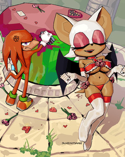 angry anthro box_of_chocolates breasts candy chocolate cleaning clothing cross-popping_vein dessert duo eyelashes eyeshadow female fingers flower food footwear fur hair holding_object holidays legwear lipstick looking_at_another makeup male male/female master_emerald membrane_(anatomy) membranous_wings navel plant rose_(flower) shoes smile standing stockings tail underwear wings ironicnotsavage sega sonic_the_hedgehog_(series) valentine's_day knuckles_the_echidna rouge_the_bat bat echidna mammal monotreme 4:5 digital_media_(artwork) hi_res