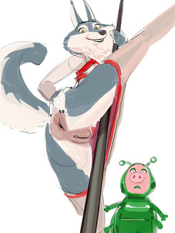 amber_eyes anthro butt color_sketch duo female genitals looking_at_viewer pants_half_pulled simple_background spread_butt spreading surprised toothy_smile vulva white_background magnetus illumination_entertainment sing_(movie) anis porsha_crystal rosita_(sing) canid canine canis domestic_pig mammal suid suine sus_(pig) wolf 2024 3:4 hi_res