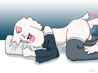 anal anal_orgasm anal_penetration anthro anus balls blush blush_lines bodily_fluids clothing duo ejaculation feet floppy_ears fluffy foot_fetish foot_in_ass foot_play footwear fur genitals hands-free heart_symbol horn male male/male orgasm penetration socks tail white_body white_fur milin_goatmonsto deltarune undertale_(series) ralsei bovid caprine goat mammal 4:3 hi_res