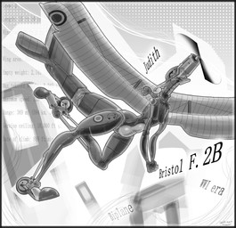 abstract_background aircraft airplane anthro aviator_cap aviator_goggles biplane breasts featureless_breasts female flying machine non-mammal_breasts propeller scarf slim smile solo tail vehicle wings world_war_1 daleks2377 bristol_aeroplane_company bristol_f.2_fighter aeromorph living_aircraft living_airplane living_machine living_vehicle absurd_res hi_res monochrome